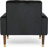 Lewisham Black Tufted Velvet Armchair V1041-JSF-5108-1BLACK