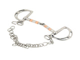 Horse Bit Stainless Steel Copper D Ring Snaffle Bit with Chain for 125mm Horse Mouth V1294-YM0717-3111220220411