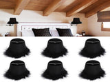 6Pcs Cloth Pendant Lamp Shade with Feather Edge Chandelier Lampshade Light Decoration Accessories V1294-YM0718-3119200176411