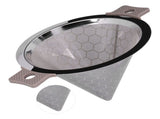 Cone Shaped Strainer Double Ear Stainless Steel Small Strainer for Coffee Tea Leaves Milk Tea V1294-YM0901-3118210147011