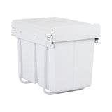 Cefito Pull Out Bin Kitchen Double Basket 2X20L White POT-BIN-20L-SET-WH