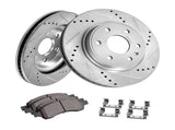 Drilled Slotted Front Brake Rotors Pads Kit for Chevy Traverse GMC Acadia V952-QCCCPTZTRAVEMZKYOV0