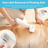 2-in-1 Pet Hair Dryer with Straightening Brush Adjustable Temperature for Small Animals V1188-MS-710-130