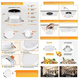 8 pcs LED Spotlight Waterproof IP44 Neutral White Light 4000K, for Bathrooms and Living Rooms V1188-MS-325-1934