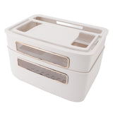 Router Storage Box 2 Layer Dust Proof Multifunctional with Lid Cable Management Router Box for Modem V1294-YM0901-3117240219211