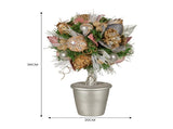Christabelle 36cm Christmas Tabletop Topiary with Jewelled Baubles and Pine Cone 112_GUE518