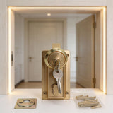 Easyly To Install Surfaces Mount Deadbolts Lock For Wood Or Metal Door Universal Fit Left Right Hand V1366-AZ2-W-17159