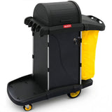 AUCH Double Bag Janitor Cleaning Trolley, Housekeeping Cart, Lockable Cabinet with Storage Tubs, V219-MATJANAC13YB