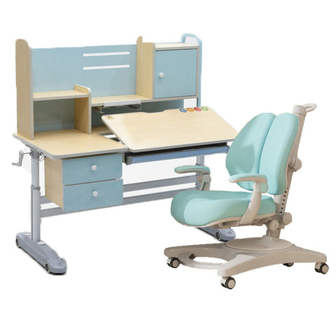 Height Adjustable Children Kids Ergonomic Study Desk Chair Set 120cm Blue AU V255-XSM020-508-BLUE