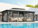 Instahut Gazebo 3x4m Canopy Outdoor Steel Frame Patio Tent Curtains Marquee Grey GAZEBO-IR-MC-3X4-GY