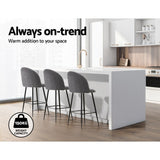 Artiss Bar Stools Kitchen Counter Barstools Sherpa Metal Chairs x2 BA-TW-8098-CHX2