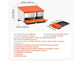 Chicken Nesting Boxes, 2 Compartments, Easy Egg Collection, Wall Mount, Easy to Assemble, Galvanized V952-JSCDXJS2GJ15PZUI4001V0