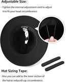 2XL/XL/L Felt Fedora Hats,M/S/XS Wide Brim Dress Hat,Plus Size Warm Panama Hat,Large Brim Jazz Hat V1188-WTJ-SJH-1310