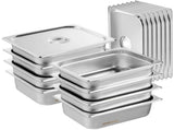 8 Pack Hotel Pans, 1/2 Size Anti-Jam Steam Pan with Lid, 0.8mm Thick Stainless Steel Steam Table V952-12BCCPBXG8JTGXJ0JV0