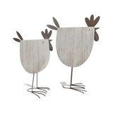 Set 2 Mum & Child Standing French Country Chooks 122cm V637-52408CHK