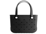 Waterproof Hexagon Mesh Beach Bag Large Capacity Travel Storage Tote for Swimwear Towel Sunglasses V1258-BAG-HS04-M-BLK
