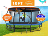 Kahuna Pro 10 ft Trampoline with Mat, Reversible Pad, Basketball Set TRA-KEM-10-OB-BB