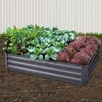 Green Fingers 2x Garden Bed 150x90cm Planter Box Raised Container Galvanised Herb GARDEN-ALUMGR-FC2