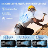 10000mAh Portable Outdoor Waist Fan Hanging Neck Strong Wind with Power Bank LED Lighting for V413-PORTABLE-FAN-10000A-GRAY