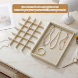 Large Velvet Jewelry Tray Display Drawer Inserts 2 Pack Stackable Jewelry Organizer for Earring V1107-107-05305-GRY-24GRIDS