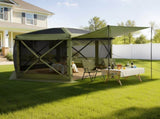 Pop up Gazebo Screen Tent, 3x3 m Large 6-Sided Camping Canopy Tent with Removable Top & Carry Bag, V952-TMZPXKTMK6M1M7EVT001V0