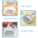 Small Grey Silicone Dustpan Set for Desktop, Household and Office Cleaning, and Easy to Clean V1370-AZ4-11533