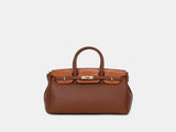 Chrisbella Elodie Leather Satchel-Brown V999-GD012503069-BROWN