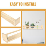 2-Pack Floating Wooden Wall Shelves, Wall-Mounted Storage and Display Shelves for Living Room, V1366-AZ2-W-28347