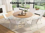 Gardeon 7PCS Outdoor Dining Set Table and Chairs Patio Garden Furniture Steel FF-DIN-STA-7SET-WH