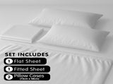 1000 Thread Count Cotton Rich Double Bed Sheet Set 4 Piece - White CVC-10DBL-WH