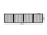 PaWz 4 Panels Wooden Pet Gate Dog Fence Black 600x 3MM PT1060-4-BK