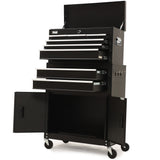 BULLET Pro 8 Drawer Tool Box Chest Cabinet Storage, with 2-Door Toolbox Garage Organiser Set, Black V219-TOLCABBU82KA