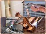 40Pcs 15% Silver Brazing Rods, Silver Solder Phos Copper Brazing Alloys Flat and Round Welding Rods V1107-147-45402