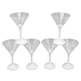 6Pcs LED Light Up Flashing Plastic Martini Glasses 210ml LED Cocktail Glasses with Stem Party Prop V1294-YM0703-3119220189711