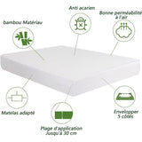 Waterproof Bamboo Mattress Protector, Soft and Hypoallergenic, Anti-Dust Mite and Bacteria, V1237-ZY-715-008