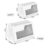 White Desktop Reptile Terrarium Enclosure 27x19x19cm with Double Door Opening and Ventilation for V888-ELOSUNG54975-1
