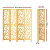 Artiss 4 Panel Room Divider Screen 162x170cm Clover Natural RD-4016-4P-NT