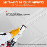 Ceiling Tiles, 16-Pack 20 x 20 in, Drop Ceiling Tiles Premium Polystyrene Sheet, Easy Installation/ V952-THBZPSB16J500WMY3V0