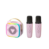 Mini Cat Ear Karaoke Machine Wireless Microphones USB Rechargeable RGB Party - Black - Size 01 V1106-791-05515-BLK-01