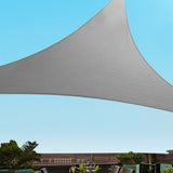 Instahut Shade Sail 3x3x4.3m Triangle 280GSM 98% Grey Shade Cloth SAIL-DL-H-3X3X43-C-GR