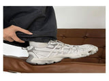 Chunky Sneakers Dad Shoes Thick Sole Sneakers High Street Sneakers Platform - Silver - Size V1102-M-SHOE-73636-SILV-11AU11EU44