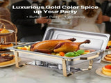 Chafing Dish Buffet Set, 8 Qt 4 Pack, Stainless Steel Chafer with 2 Full Size and 4 Half Size Pans, V952-ZFXBXGSTGK4J10ULXV0