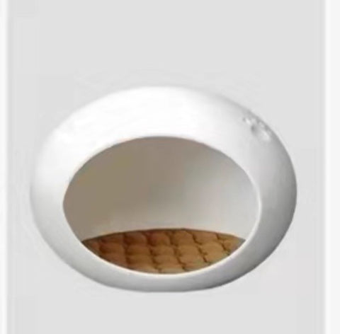 YES4PETS Medium Cave Cat Kitten Box Igloo Cat Bed House Dog Puppy House White V278-BP228-CAT-NEST-WHITE