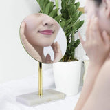 Desktop Makeup Mirror Marble Gold-Plated Princess Mirror Single-Sided HD Dressing Mirror Creative V1369-AZ3-W-01420