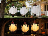 Halloween Hanging Ghost Decor, Cute White Fabric Ghost Ornament With Striped Witch Hat Socks and V1192-AZ-W-20215