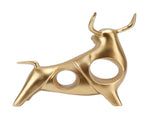 Golden Bull Sculpture Resin Hollow Lucky FengShui Bull Statue Crafts Figurine for Office Home V1294-YM0521-3115220151111