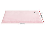 Giselle Electric Throw Rug Double Size 200x180cm Fleece Flannel Heated Blanket Pink EB-C-THROW-DS-200-PK