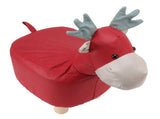 Animal Footstools Prevent Slip Cute Cartoon Giraffe Shape Soft Small Kids Stools for Home Red V1294-YM0703-3116230000311