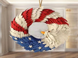 4th of July Wreaths for Front Door 2026- Patriotic Eagle Flag 250th Anniversary Eagle V1366-AZ2-W-26792