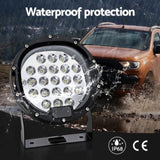 Giantz Pair LED Driving Lights 7 Inch Flood Spot Lights Car Truck SUV 12V 24V CAR-DL-LED-RO-7-SET-BK